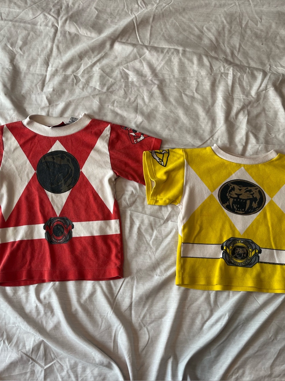Vintage Power Ranger Kids Red & Yellow Colorblock Tee Set